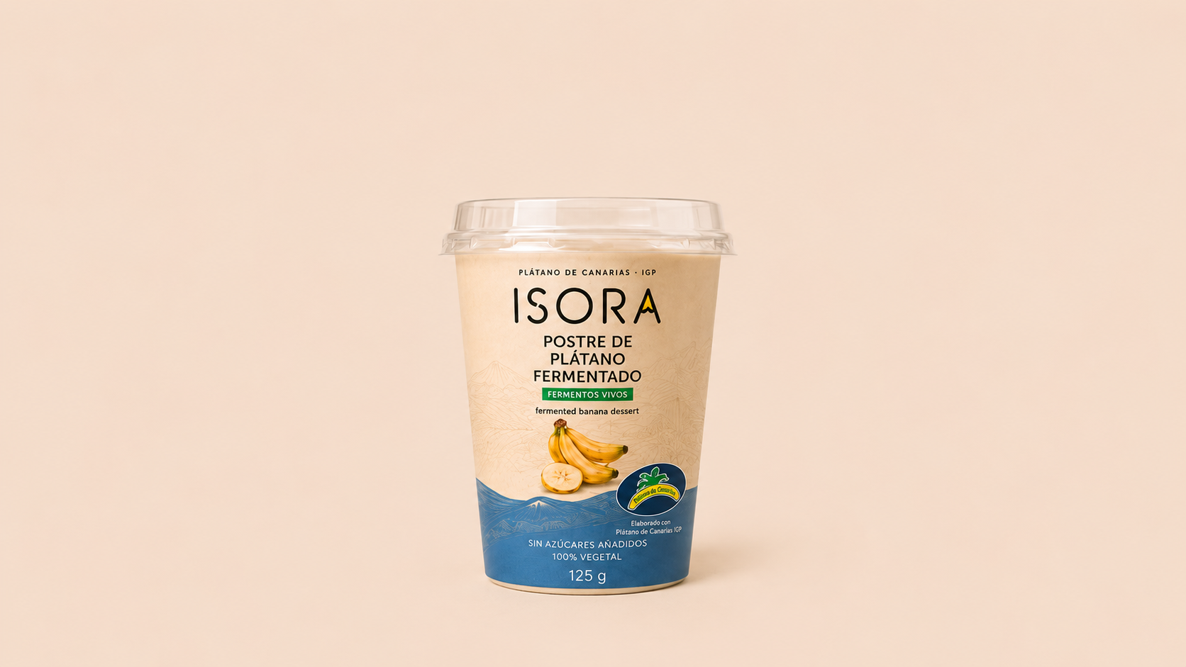 Tarrina de Postre fermentado de plátano ISORA