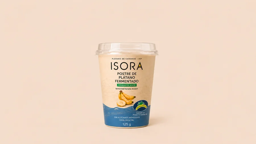 Tarrina de Postre fermentado de plátano ISORA