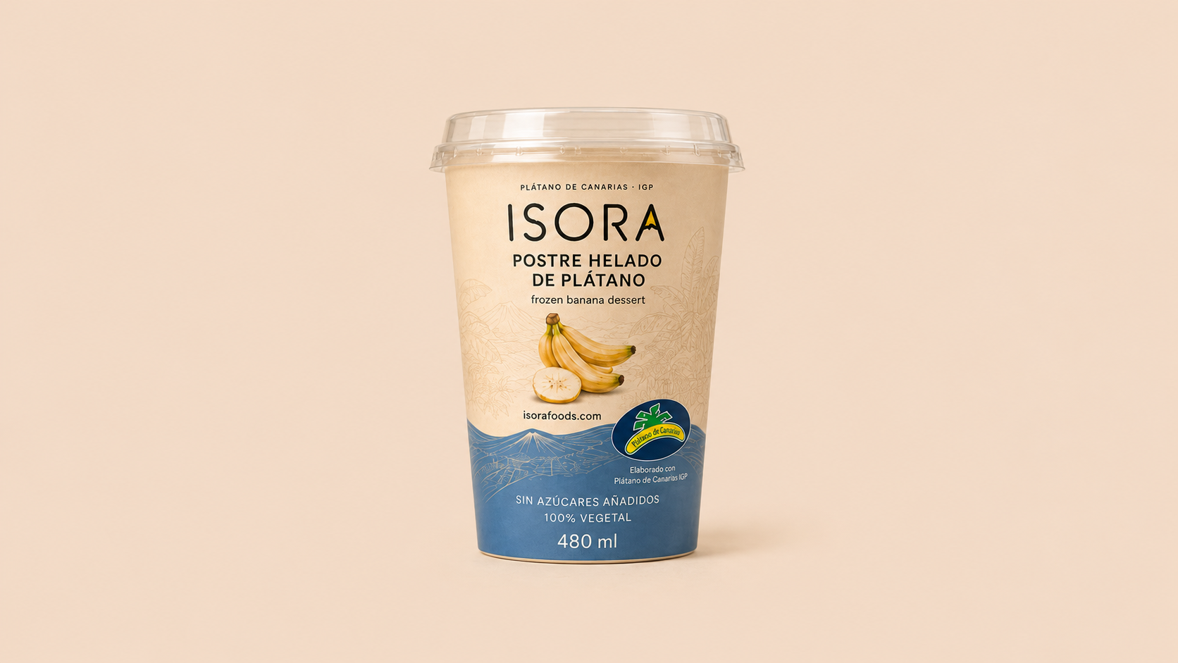 Tarrina de Postre helado de plátano ISORA
